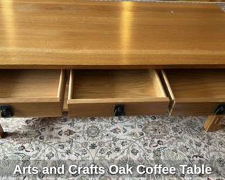Arts and Crafts Oak Coffee Table 