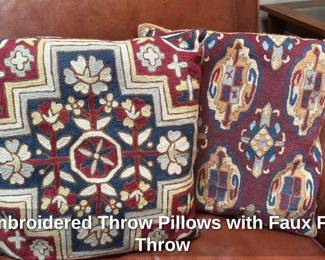 Embroidered Throw Pillows