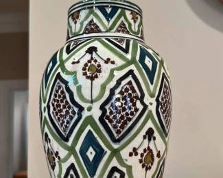 Antique Stoneware Jug with Blue Bird Decoration 