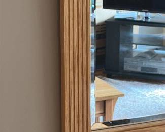 Vintage Oak Framed Mirror 