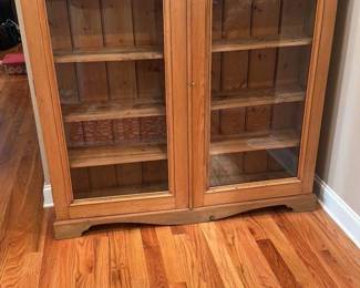 Antique Pine Display Cabinet 