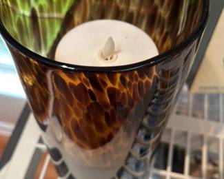 Tortoiseshell Pattern Glass Vase 