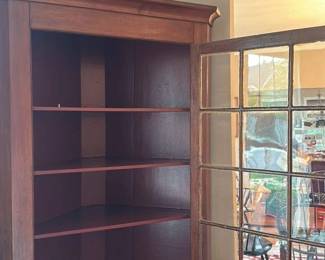 Antique Corner Cabinet with Glass Doors 