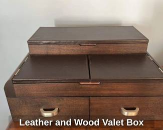 Leather and Wood Valet Box 