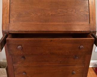 Antique Wooden Cabinet with Drawers and Doors 