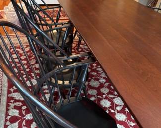 Cherry Wood Dining Table with Windsor Chairs 