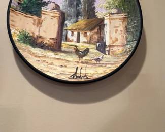 Decorative Plate with Rural Scene 