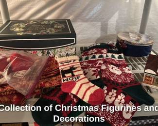 Collection of Christmas Figurines and Decorations