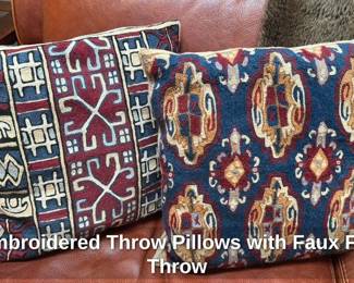 Embroidered Throw Pillows 