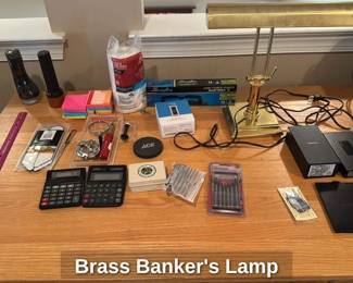 Brass Bankers Lamp 