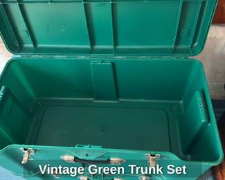 Vintage Green Trunk Set 