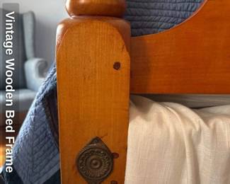Vintage Wooden Bed Frame 