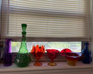 Carnival and depression glass.