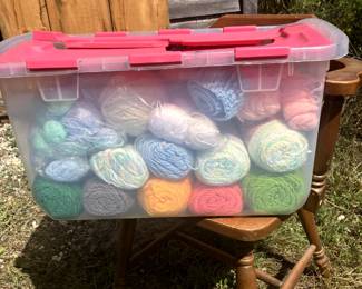 YARN! So much yarn, crafts, fabric!