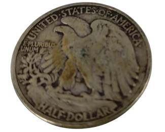 Vintage Silver Coin 1941 Walking Liberty US Half Dollar 90% .900