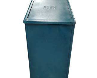 Vintage Steel Swing Top Garbage Can Commercial Parks Outdoor