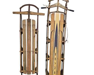 Vintage Snow Sleds Toboggans Gladding Sears