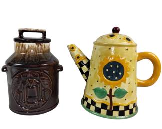 Vintage Cookie Jars Brown Drip McCoy Debbie Mum Tea Pot