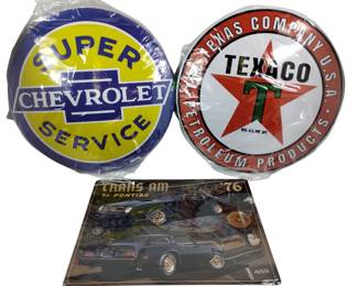 New Tin Signs Button Trans Am Chevrolet Service TEXACO