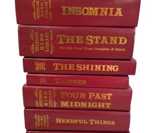 7 1986 Stephen King Library Edition The SHINING Stand Gerald Books Red Leather look Covers