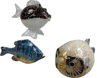 Blowfish Art Glass & Ceramic Blow Fish Figures