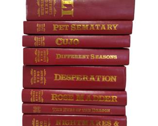 1986 8 Stephen King Library Edition IT Books Red Leather look Covers