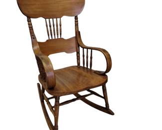 Vintage Rocking Chair Bent Wood Turned Solid Wood