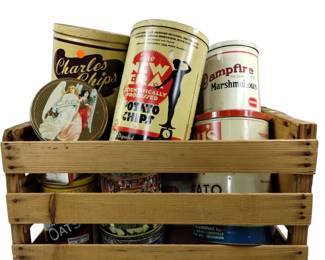 Vintage Tins Potato Chips Antique Crackers Spice + Crate