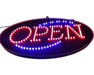 Electric OPEN Sign Window Wall Red Blue