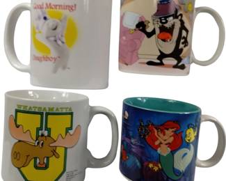 Little Mermaid Bullwinkle Taz Pillsbury Dougboy Mugs