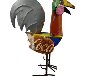 Rooster Repurposed Metal Art Sculpture Garden Steel