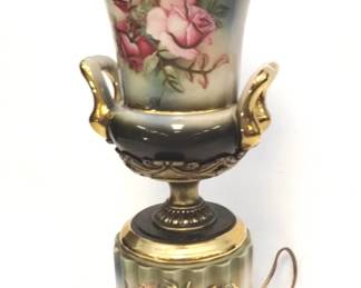 Vintage Porcelain Table Lamp Ceramic Ornate Hollywood Regency