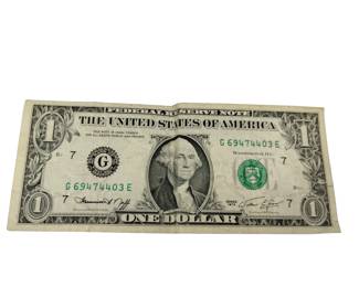 Vintage US Currency 1974 Dollar Bill Back Stamped Protest End of Bretton Woods System
