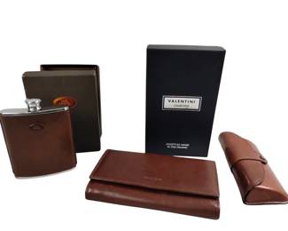 Leather Mens Accessories Flask Eyeglass Sunglasses Case New Wallet