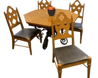 Octagon Table 4 Chairs Lower to Ground Gaming Kids Thanksgiving Gothic D&D