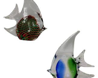 Art Glass Angel Fish Paperweight Figures