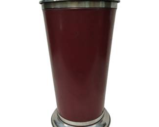 Vintage Ashtray Base MCM Red Chrome Floor Hotel Lobby