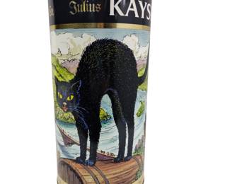 13" Tin Julius Kayser & Co Wine Colorful Black Cat