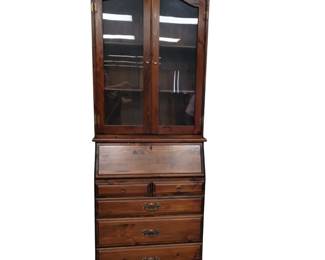 Vintage Display China Cabinet Fold Out Secretary Laptop Storage