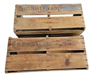 Antique Citrus Fruit Crates Carnation Rustic Decor