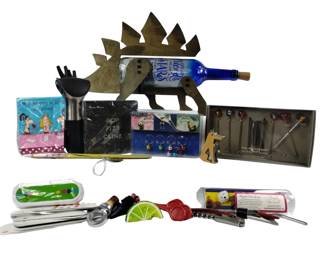 Wine Charms Bottle Stoppers Corkscrews Ankylosaurus Dinosaur Rack & More