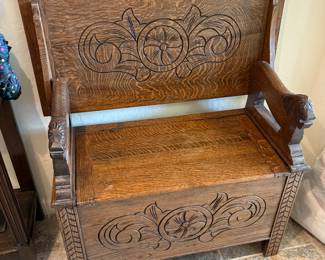 Amazing Antique Bench which converts to a Table with storage.