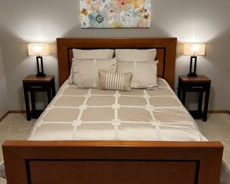 Elegant queen bed set sold separately or together with very nice Seally mattress 