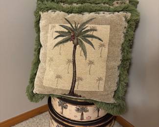 Accent pillows and matching boxes