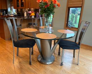 Beautiful modern dining table with 4 chairs