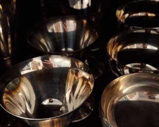Silver plated wine or beverage set. Will be well received by guests.