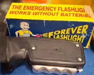 No batteries but you have a light handy by hand pumping to generate a needed light. Unusual in as much as it was made in Russia.