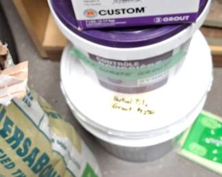 Various grouts, some partial. Left over tiles can be included for small projects.