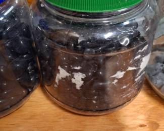 Apache tears both polished and as found raw. Said to have healing powers and are often used in jewelry making. Very translucent when sliced. It takes hours of polishing to go from raw to ready for polishing.