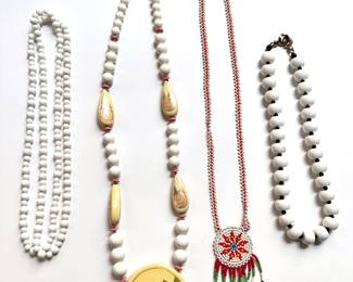 4 Beaded Necklaces Including Native American & Monaso
Lot #: 40